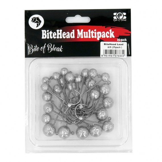 Bite Of Bleak Bitehead Mix Multi-pack (25-Pack) - 4/0 in der Gruppe Haken & Zubehör / Jigköpfe / Runde Jigköpfe bei Sportfiskeprylar.se (BOB-00-0631)