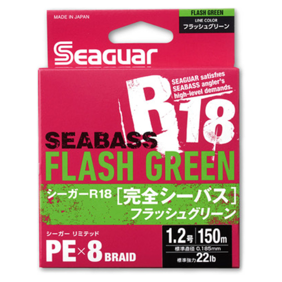 Seaguar R18 Kanzen Seabass 150m Flash Green in der Gruppe Schnüre / Geflochtene Schnüre bei Sportfiskeprylar.se (BOB-00-SEAGUAR-0044r)