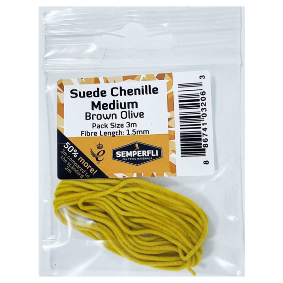 Semperfli Suede Chenille 1.5mm Medium in der Gruppe Angelmethoden / Fliegenfischen / Fliegenbinden / Fliegenbindematerial / Garn & Chenille bei Sportfiskeprylar.se (BSC2003BLKr)
