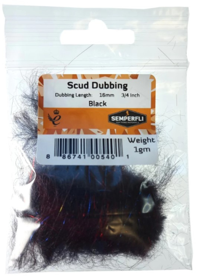Semperfli Scud Dubbing - Black in der Gruppe Haken & Zubehör / Fliegenbinden / Fliegenbindematerial / Dubbing bei Sportfiskeprylar.se (BSCD016BLKr)