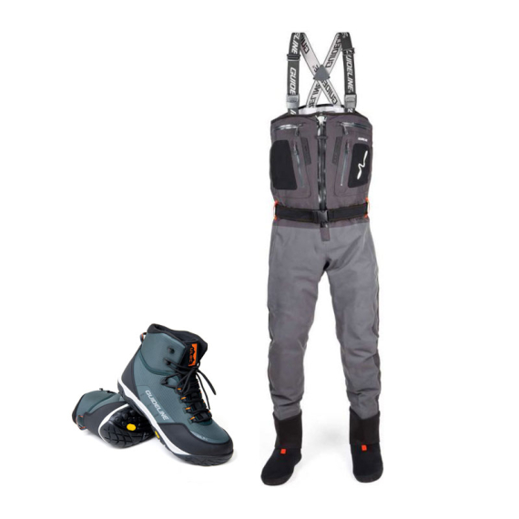 Guideline Alta Sonic T-Zip ULBC Wader Combo Vibram in der Gruppe Kleidung & Schuhe / Wathosen & Watschuhe / Watangel Sets bei Sportfiskeprylar.se (BUNDLE_GL50710)