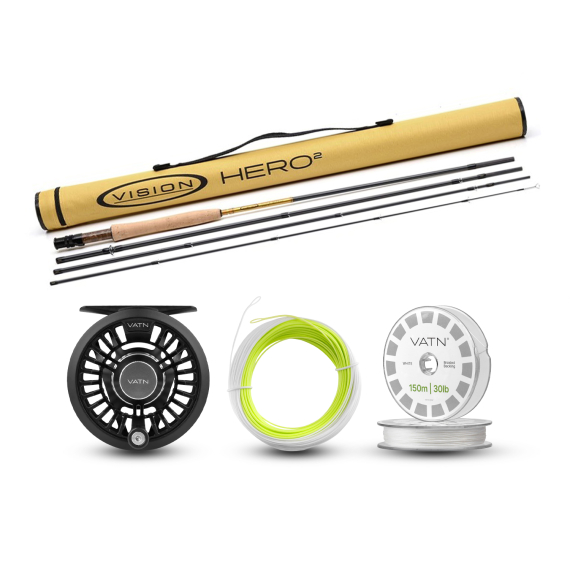 Vision Trout HERO² Allround Taper+ Flugset - 9\' #4 in der Gruppe Angelsets / Fliegenfischen Sets / Einhändige Fliegenfischer-Sets bei Sportfiskeprylar.se (BUNDLE_VHII4904_2026_ART)