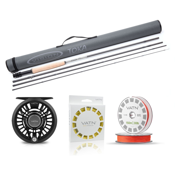 Vision Toka / VATN Dry Fly Flugset 8\' #4 in der Gruppe Angelmethoden / Fliegenfischen / Fliegenfischen Sets bei Sportfiskeprylar.se (BUNDLE_VTO4804-DRY)