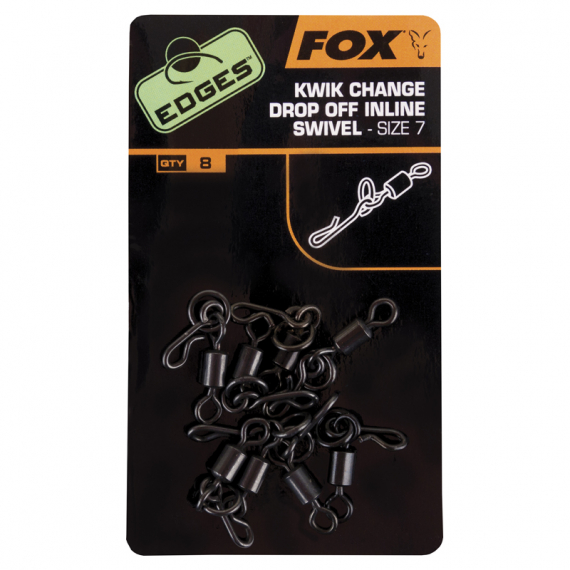 Fox Edges Kwik Change Drop Off Inline Swivel Size 7 (8stk.) in der Gruppe Haken & Zubehör / Snaps / Karabiner / Snap Clips & Fastach bei Sportfiskeprylar.se (CAC494)