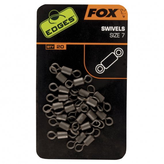 Fox Edges Swivels Standard Size 7, 20-pack in der Gruppe Haken & Zubehör / Wirbel / Einfachwirbel bei Sportfiskeprylar.se (CAC533)