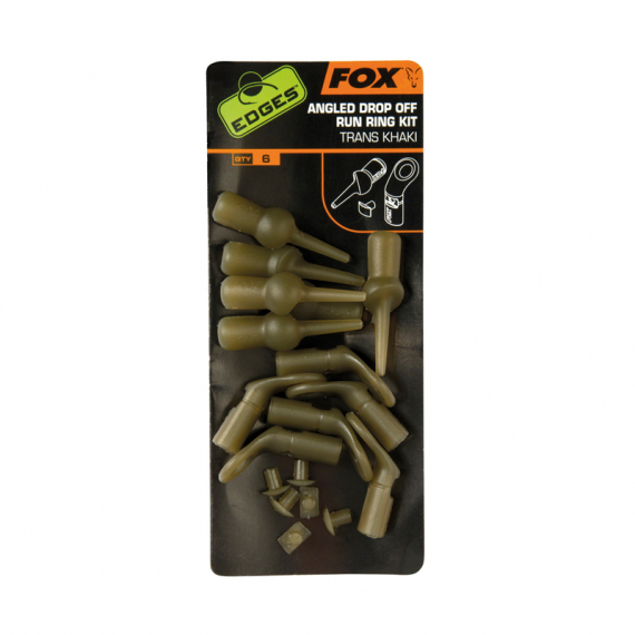 Fox Edges Angled Drop Off Run Ring Kit Trans Khaki 6-pack in der Gruppe Haken & Zubehör / Rig Zubehör / Schrumpfschlauch & Sleeves bei Sportfiskeprylar.se (CAC600)