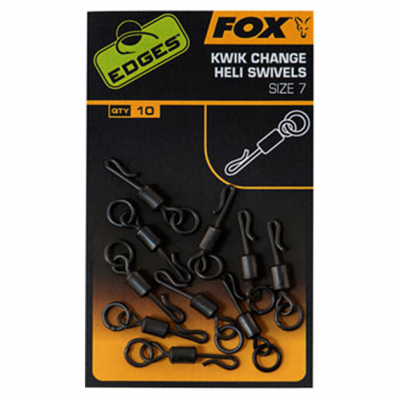 Fox Edges Kwik Change Heli Swivels (10pcs) Size 7 in der Gruppe Haken & Zubehör / Wirbel / Einfachwirbel bei Sportfiskeprylar.se (CAC700)