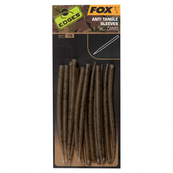 Fox Edges Camo XL Anti Tangle Sleeves 15pcs in der Gruppe Haken & Zubehör / Rig Zubehör / Schrumpfschlauch & Sleeves bei Sportfiskeprylar.se (CAC766)