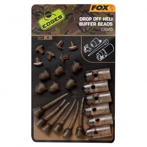 Fox Edges Camo Drop Off Heli Buffer Bead Kit 6pcs in der Gruppe Haken & Zubehör / Rig Zubehör / Perlen & Gummiperlen bei Sportfiskeprylar.se (CAC774)