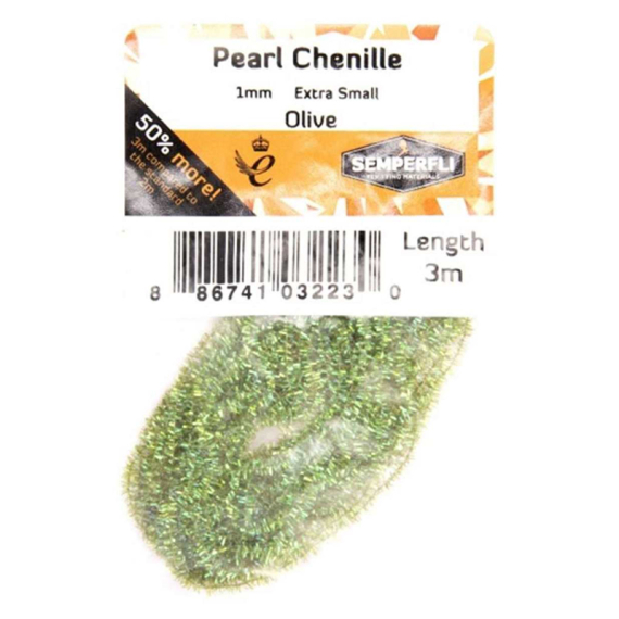 Semperfli Pearl Chenille 1mm - Olive in der Gruppe Angelmethoden / Fliegenfischen / Fliegenbinden / Fliegenbindematerial / Garn & Chenille bei Sportfiskeprylar.se (CPSC001OLV)