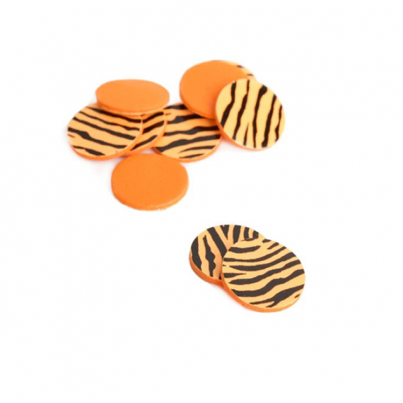 Waterpushing Disc 10-pack - Barred Fluo Orange in der Gruppe Haken & Zubehör / Fliegenbinden / Fliegenbindematerial / Popper, Magic Head usw. bei Sportfiskeprylar.se (F-WP105)