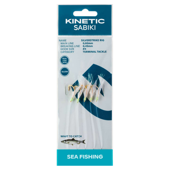 Kinetic Sabiki Silverstrike Fishskin/Flash in der Gruppe Köder / Köder für das Meeresangeln / Hackle & Meeresangeln Rigs bei Sportfiskeprylar.se (F101-142-011r)