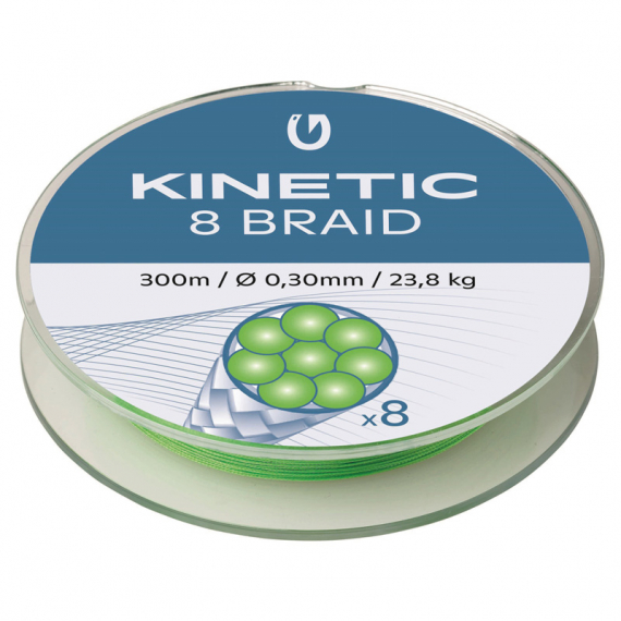 Kinetic 8 Braid 300m Fluo Green in der Gruppe Schnüre / Geflochtene Schnüre bei Sportfiskeprylar.se (F501-023r)