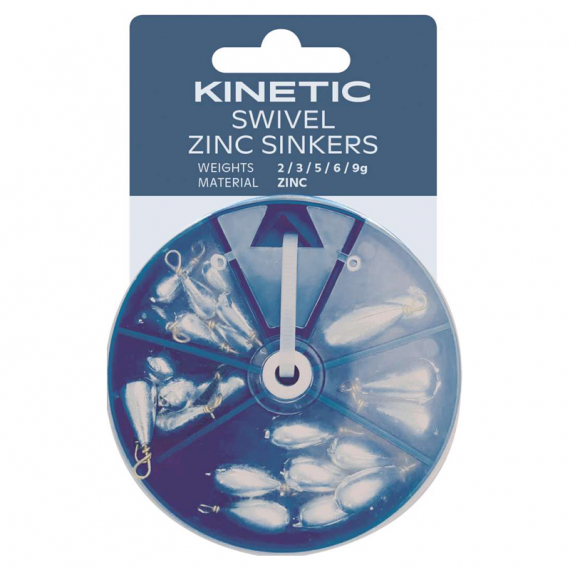 Kinetic Swivel Zinc Sinkers Assortment in der Gruppe Haken & Zubehör / Sinkers & Gewichte / Birnen Bleie bei Sportfiskeprylar.se (F649-259-275)