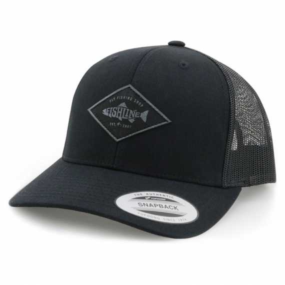 Fishline Fish Logo Snapback Black Grey Patch in der Gruppe Kleidung & Schuhe / Kappen & Kopfbedeckungen / Caps / Snapback-Kappen bei Sportfiskeprylar.se (FL303429)