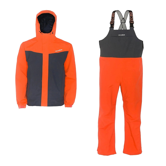 Grundéns Full Share Jacket & Bib Combo Orange/Grey in der Gruppe Kleidung & Schuhe / Kleidung / Kleidung Sets & Komplettanzüge bei Sportfiskeprylar.se (FULLSHAREORANGGERYSET)
