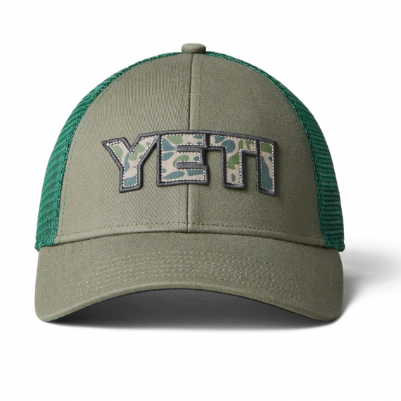 Yeti Camo Logo Badge Low Pro Trucker Hat Olive in der Gruppe Kleidung & Schuhe / Kappen & Kopfbedeckungen / Caps / Trucker-Kappen bei Sportfiskeprylar.se (H005O)