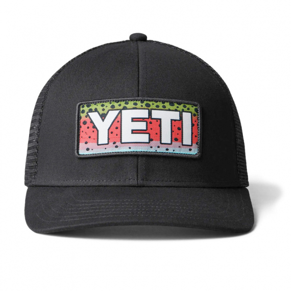 Yeti Rainbow Trout Logo Badge Trucker Hat Black in der Gruppe Kleidung & Schuhe / Kappen & Kopfbedeckungen / Caps / Trucker-Kappen bei Sportfiskeprylar.se (H009B)