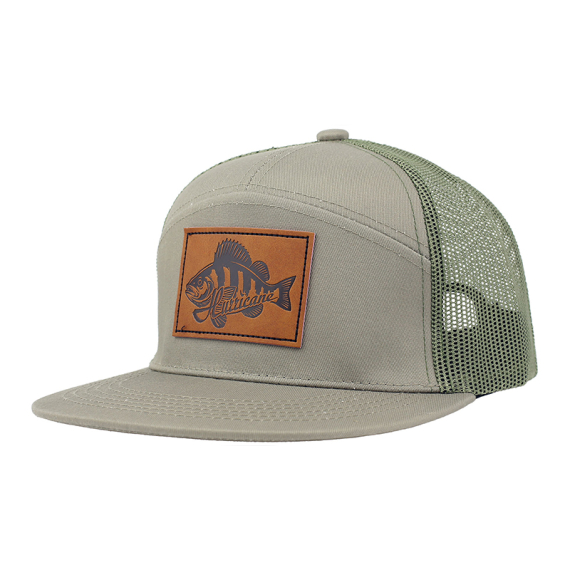 Hurricane Leather Patch Perch 7-panel Trucker Hat in der Gruppe Kleidung & Schuhe / Kappen & Kopfbedeckungen / Caps / Trucker-Kappen bei Sportfiskeprylar.se (HAT06)