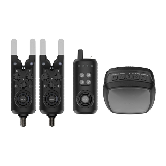 Sonik Gizmo2 Alarm Set 2+1 + Bivvy Lamp in der Gruppe Werkzeuge & Zubehör / Bissanzeiger & Indicators / Bissanzeige bei Sportfiskeprylar.se (HC0087)