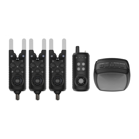 Sonik Gizmo2 Alarm Set 3+1 + Bivvy Lamp in der Gruppe Werkzeuge & Zubehör / Bissanzeiger & Indicators / Bissanzeige bei Sportfiskeprylar.se (HC0088)