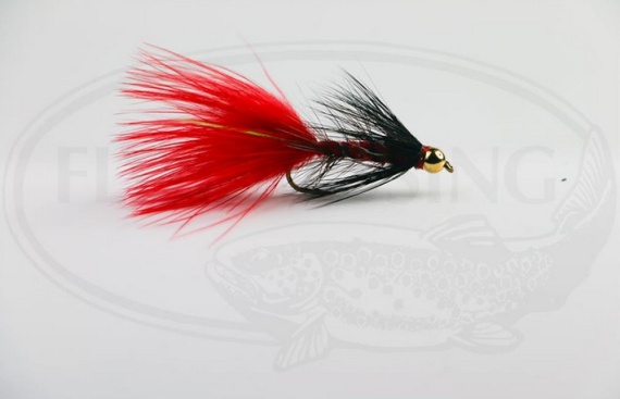 Wolly Bugger Gold Head Red Black size 8 in der Gruppe Köder / Fliegen / Streamers bei Sportfiskeprylar.se (HF1231-8)