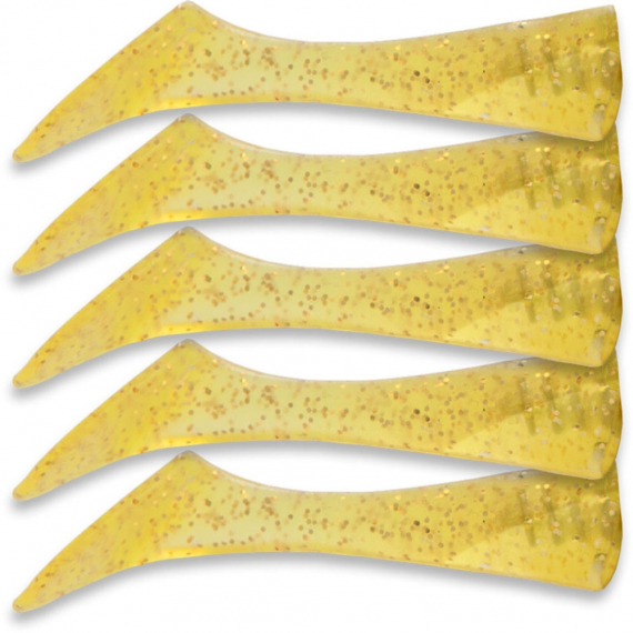 Headbanger Shad 11cm Replacement Tails (5-Pack), Golden Shiner in der Gruppe Köder / Gummiköder / Barsch Gummifische & Zander Gummifische bei Sportfiskeprylar.se (HS-11-RT-GS)