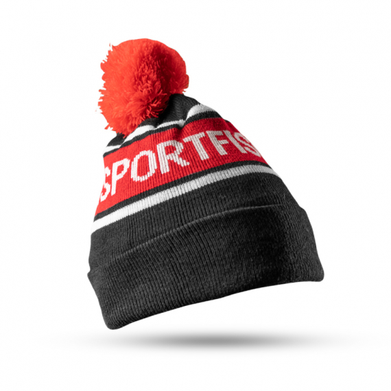 Söder Sportfiske Knitted Beanie Black/Red in der Gruppe Kleidung & Schuhe / Kappen & Kopfbedeckungen / Mützen bei Sportfiskeprylar.se (HW2012BLRSS)