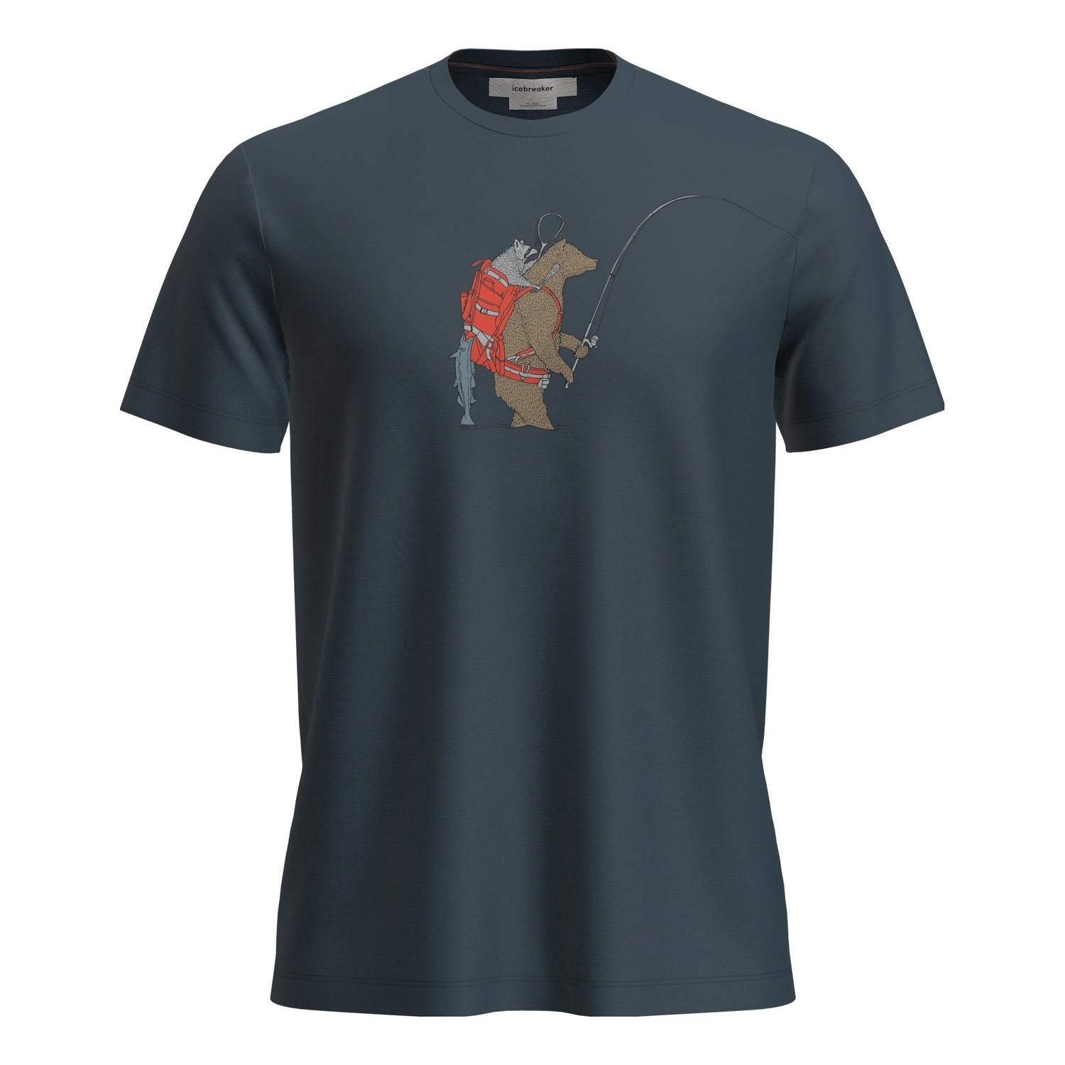 Icebreaker M\'s Merino 150 Tech Lite SS Tee Bear Catch Abyss in der Gruppe Kleidung & Schuhe / Kleidung / T-shirts bei Sportfiskeprylar.se (IB0A57FUZ431001r)