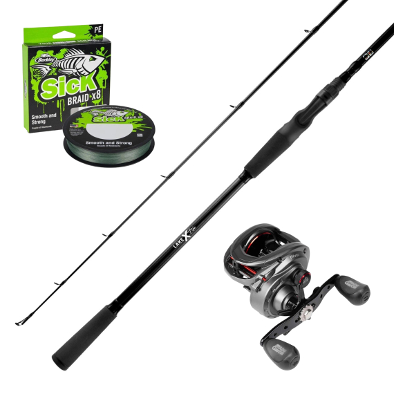 Lake X Pike Casting & Abu Garcia Max 41 LH 8\'3\'\' 40-100g Combo in der Gruppe Angelsets / Baitcast Sets / Baitcast Set Hecht bei Sportfiskeprylar.se (LAKEXABUMAXSICKBRAIDCOMBO)