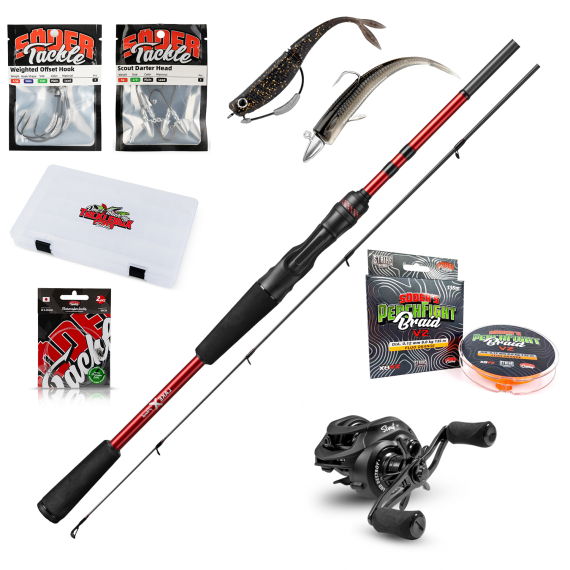 Lake X Perch Soft Jerkbait combo in der Gruppe Angelsets / Baitcast Sets / Baitcast Sets Barsch bei Sportfiskeprylar.se (LAKEXSOFTJERKBAITSET)