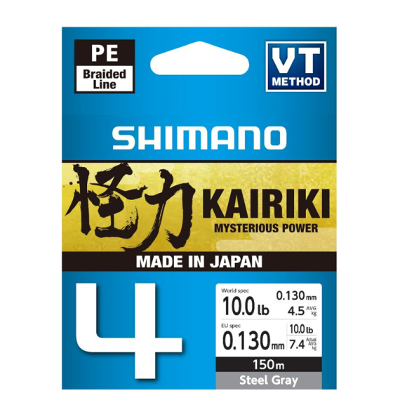 Shimano Kairiki 4 150m Steel Gray in der Gruppe Schnüre / Geflochtene Schnüre bei Sportfiskeprylar.se (LDM54TE4028015Sr)