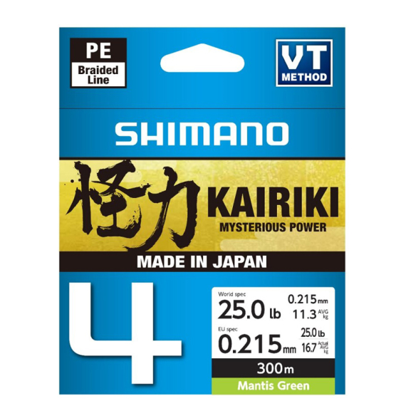 Shimano Kairiki 4 300m Mantis Green in der Gruppe Schnüre / Geflochtene Schnüre bei Sportfiskeprylar.se (LDM64TE5031530Gr)