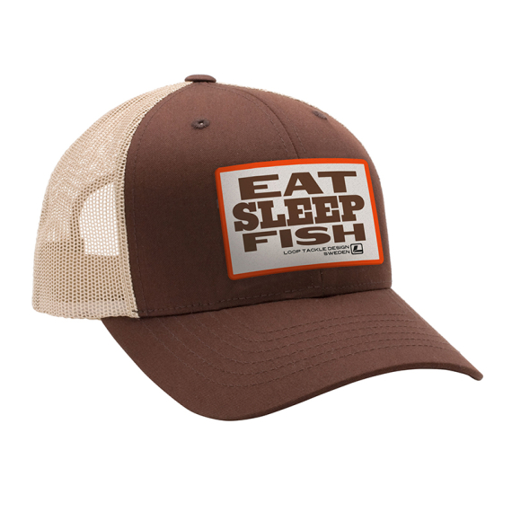 Loop Eat Sleep Fish Cap - Brown/Khaki in der Gruppe Kleidung & Schuhe / Kappen & Kopfbedeckungen / Caps bei Sportfiskeprylar.se (LFC-46)