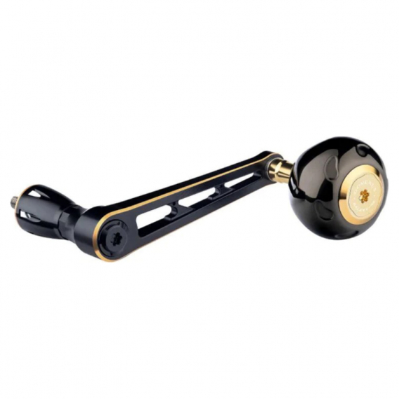 Gomexus 90mm Aluminium Power Handle with 45mm Titanium Knob - Black & Gold in der Gruppe Angelrollen / Rollenzubehör / Rollenarme bei Sportfiskeprylar.se (LYS90TB45BKGD)