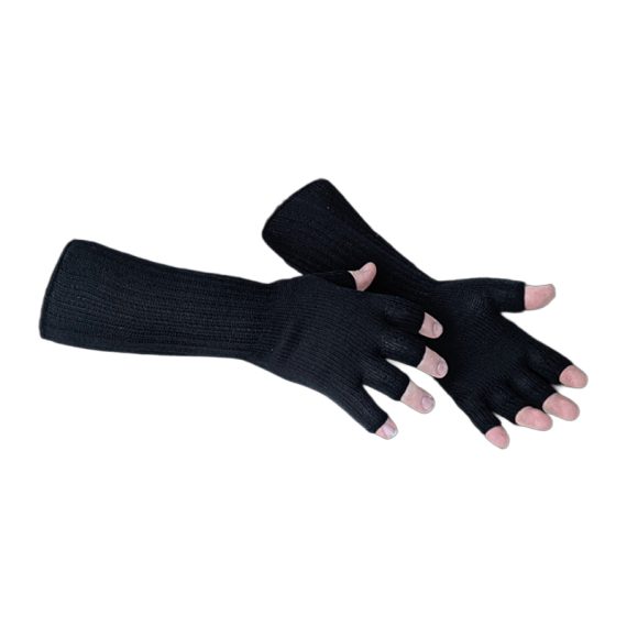 Norolan Merino Wool Fingerless Gloves - Black One-Size in der Gruppe bei Sportfiskeprylar.se (MEKY-1)