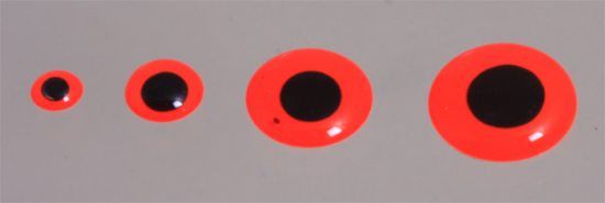 Epoxy Eyes 9mm - Fluo Red in der Gruppe Haken & Zubehör / Fliegenbinden / Fliegenbindematerial / Augen bei Sportfiskeprylar.se (MEY6-405)