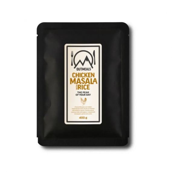 Outmeals - Chicken Masala Rice 400g in der Gruppe Outdoor / Camping Essen / Konserven Essen bei Sportfiskeprylar.se (MKO101)