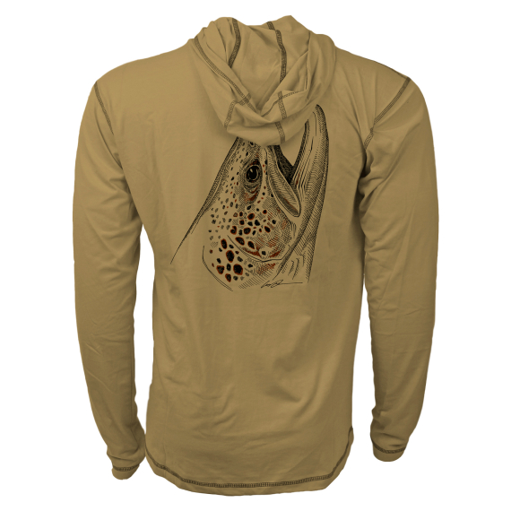 RepYourWater Hooded Sun Shirt Merino Breeze Rising Brown in der Gruppe Kleidung & Schuhe / Kleidung / T-shirts bei Sportfiskeprylar.se (NFD9572-Mr)