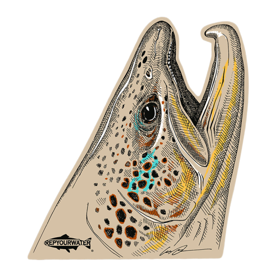 RepYourWater Sticker - Rising Brown in der Gruppe Sonstiges / Aufkleber & Dekale bei Sportfiskeprylar.se (NFD9720)