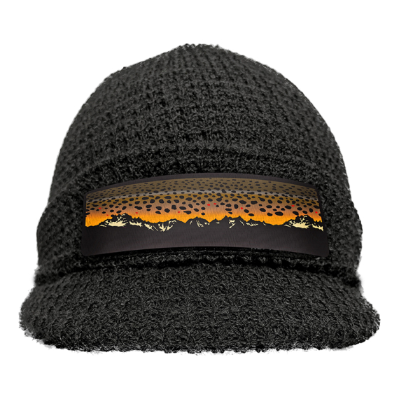 RepYourWater Knit Hat Brimmed, Brown Trout Mountains in der Gruppe Kleidung & Schuhe / Kappen & Kopfbedeckungen / Mützen bei Sportfiskeprylar.se (NFD9732)