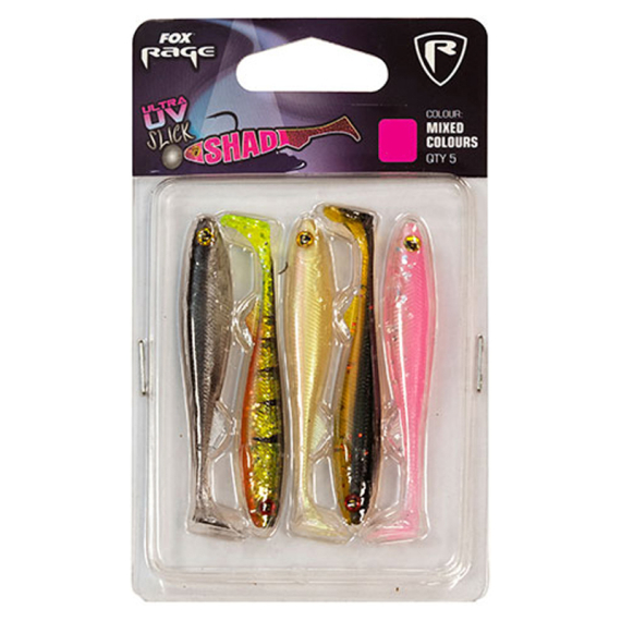Fox Rage Slick Shad UV mixed colour pack 5-pack in der Gruppe Köder / Köder Sets bei Sportfiskeprylar.se (NMC008r)