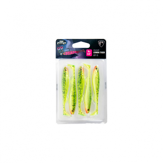 Fox Rage Slick Shad Ultra UV 9 cm / 3.5\'\' Lemontiger 5-pack in der Gruppe Köder / Gummiköder / Barsch Gummifische & Zander Gummifische bei Sportfiskeprylar.se (NSC033)