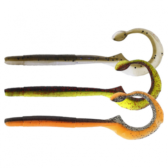 Westin Ned Worm Curl 12cm, 3g (5pcs) - Dark Water Mix 7 in der Gruppe Köder / Gummiköder / Krebse & Creaturebaits / Ned Rig Köder bei Sportfiskeprylar.se (P187-709-014)
