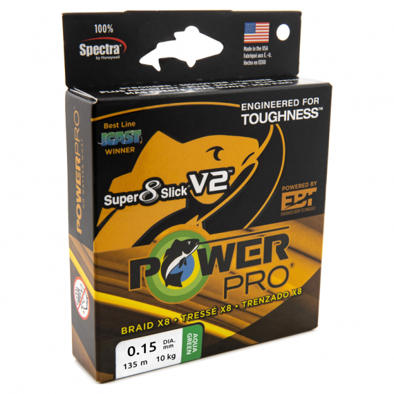 PowerPro Super 8 Slick V2 Aqua Green 135m in der Gruppe Schnüre / Geflochtene Schnüre bei Sportfiskeprylar.se (PPBISV213513AGr)