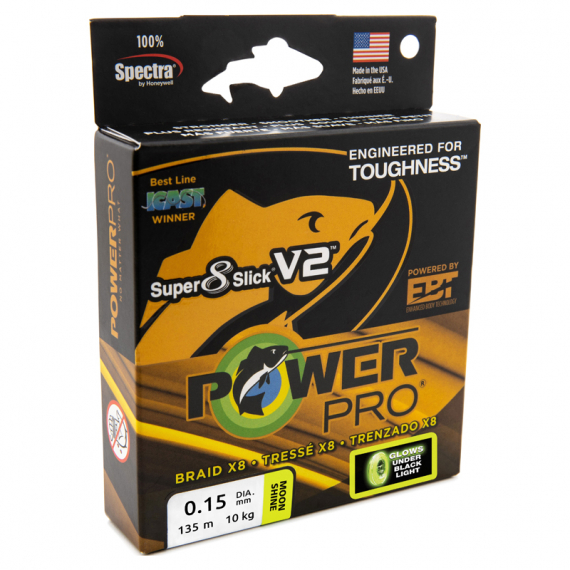 PowerPro Super 8 Slick V2 Moon Shine 135m in der Gruppe Schnüre / Geflochtene Schnüre bei Sportfiskeprylar.se (PPBISV213513MSr)