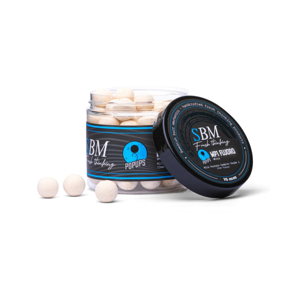 SBM Popups - MP1 White, 15mm in der Gruppe Köder / Boilies, Baits & Groundbait / Popups & Wafters bei Sportfiskeprylar.se (SBM-MP1-FL-P-15MM-W)
