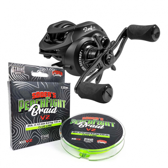 Scout Baitcaster W. Söder PerchFight Braid X8V2 in der Gruppe Angelrollen / Baitcaster- & Multirollen / Baitcaster bei Sportfiskeprylar.se (SCBC200SPFB)