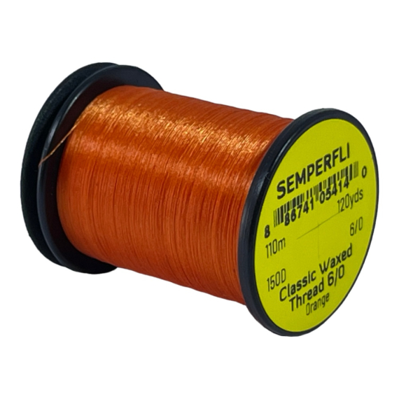 Semperfli Classic Waxed Thread 110m 8/0 - Orange in der Gruppe Haken & Zubehör / Fliegenbinden / Fliegenbindematerial / Bindedragt bei Sportfiskeprylar.se (SCWX108ORG)
