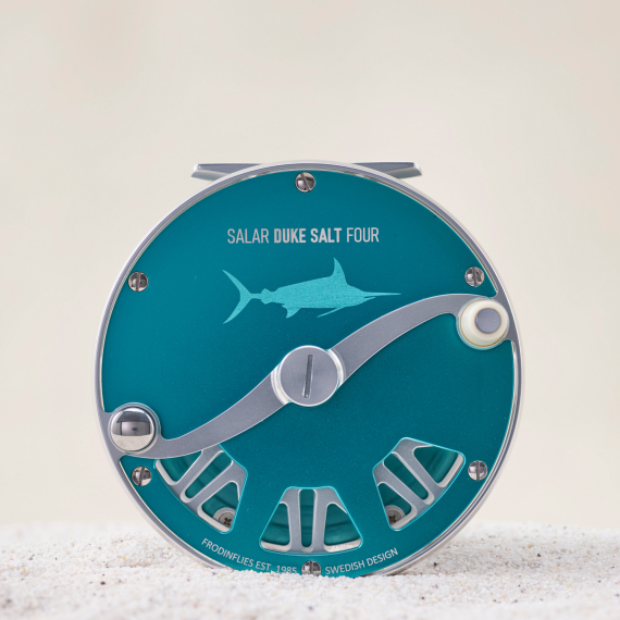 Frödin Salar Duke Salt Reel Crystal Blue in der Gruppe Angelrollen / Fliegenrollen & Zusätzliche Spule / Fliegenrollen bei Sportfiskeprylar.se (SDUSCB-001r)